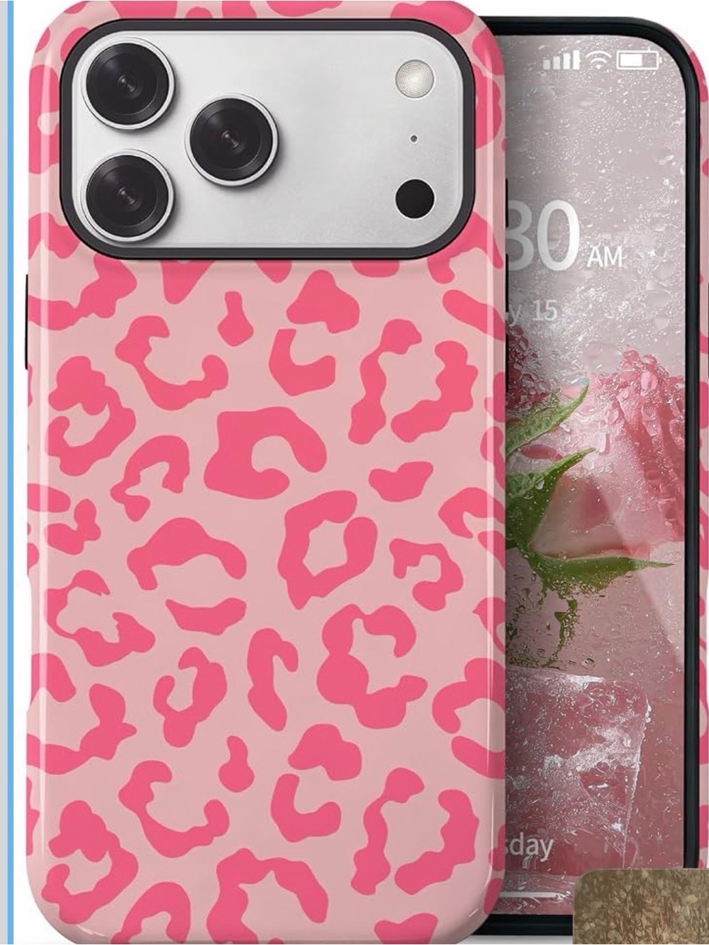 Pink Leopard Print Phone Case - Unbranded